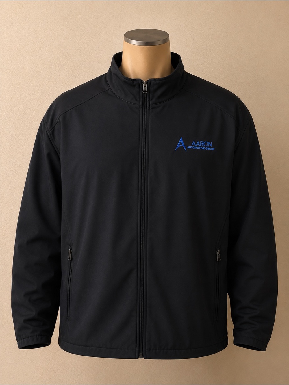 Port Authority Black Windbreaker with Blue Logo